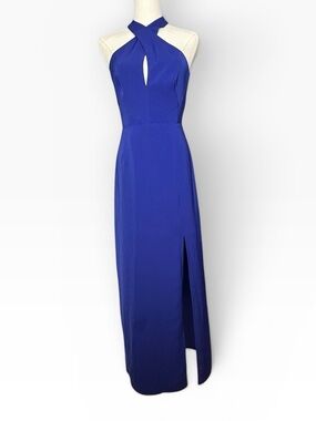 Keepsake The Label Motionless Cocktail Royal Blue Halter Maxi Dress Size S